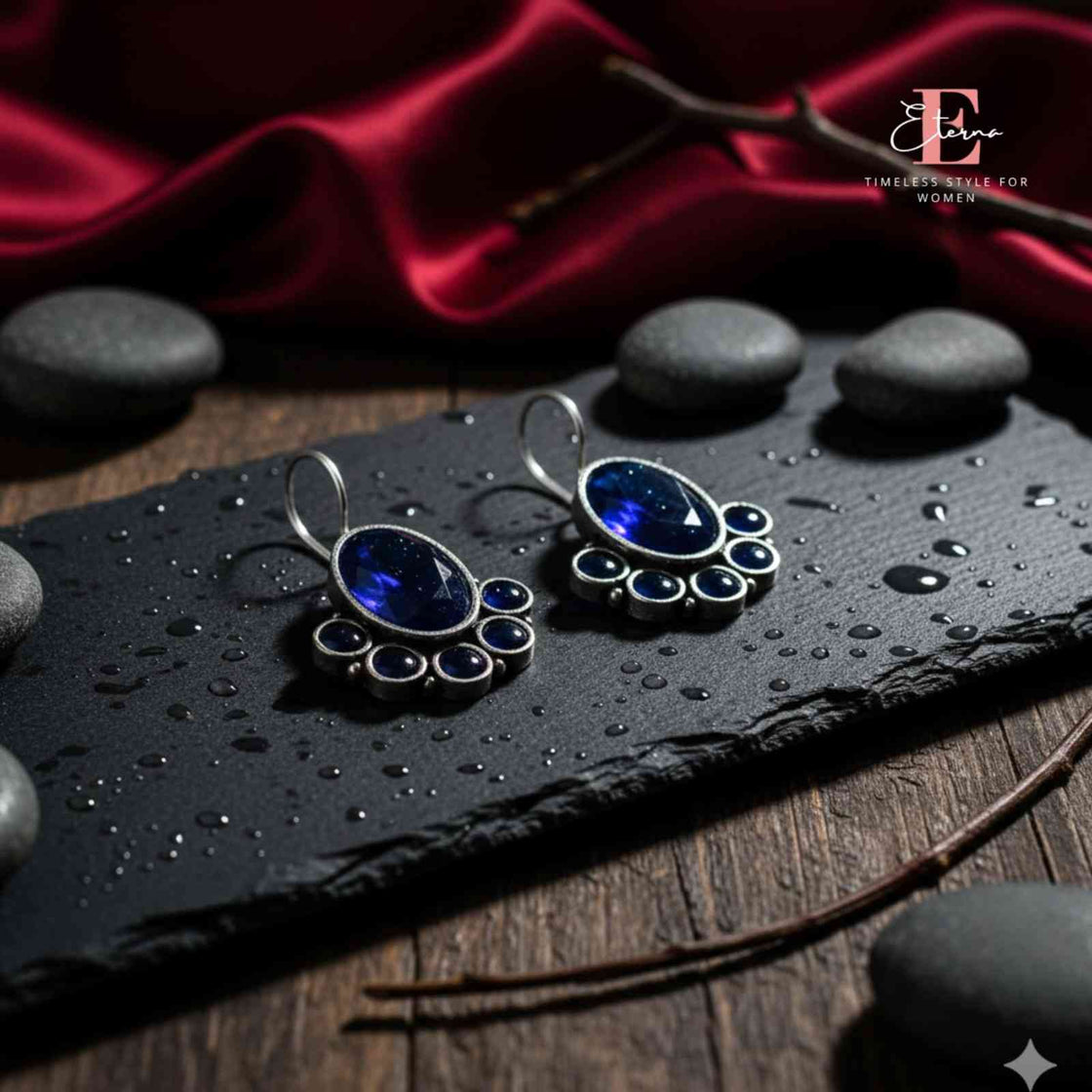 Celestial Sapphire Petal Earrings