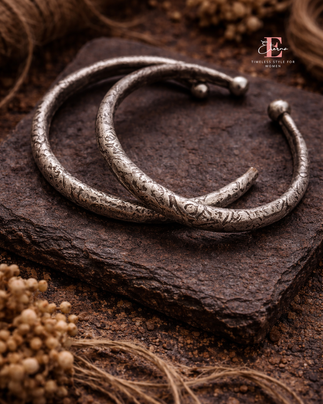 Eterna Aira Antique Silver Kada Set