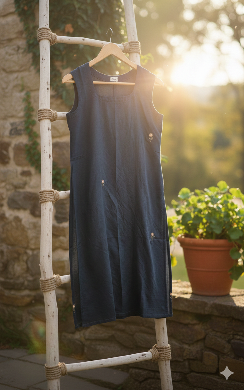 Eterna Calm Indigo Shift Dress