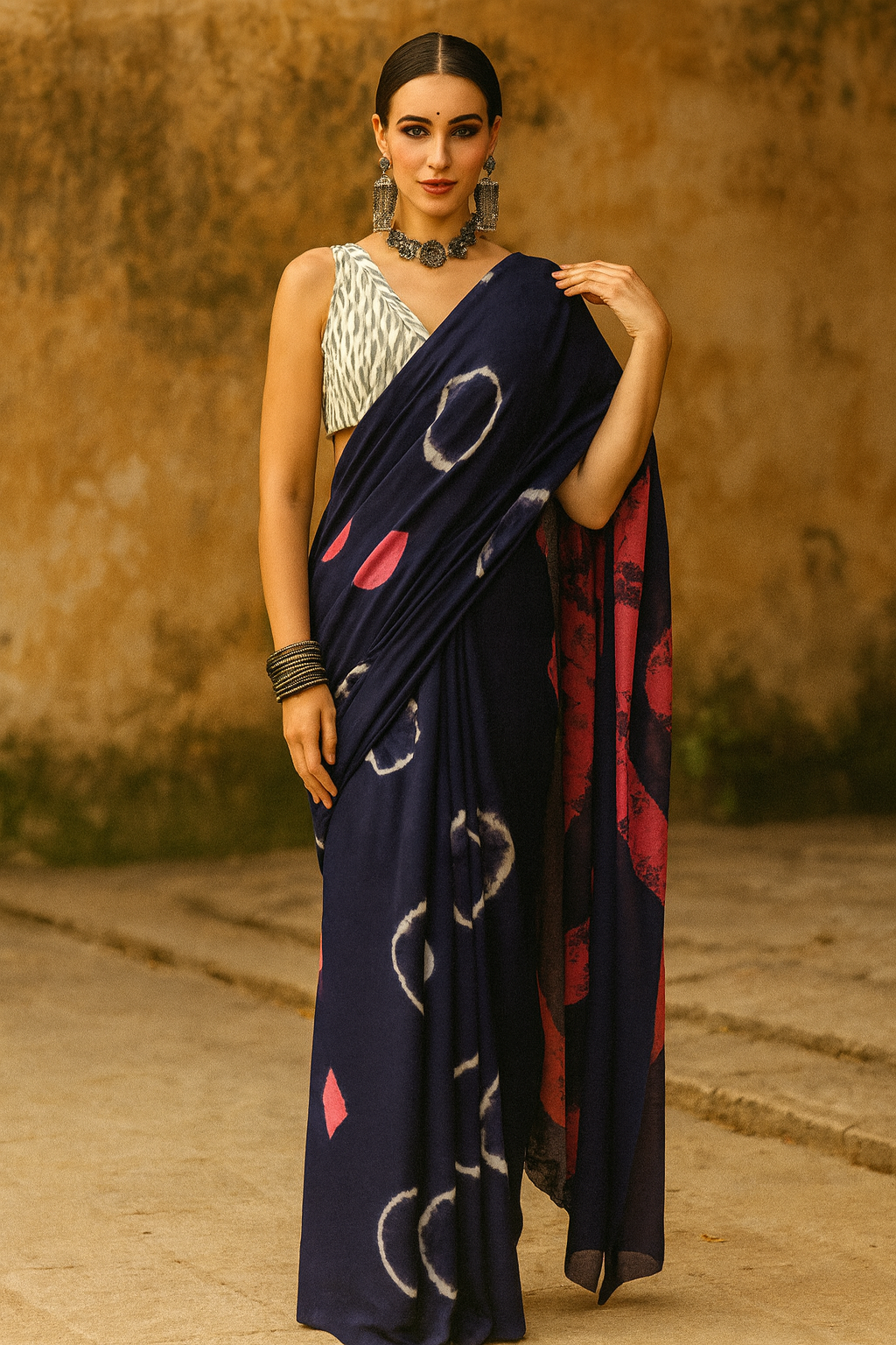 Eterna Deep Purple Shibori Mul Cotton Saree