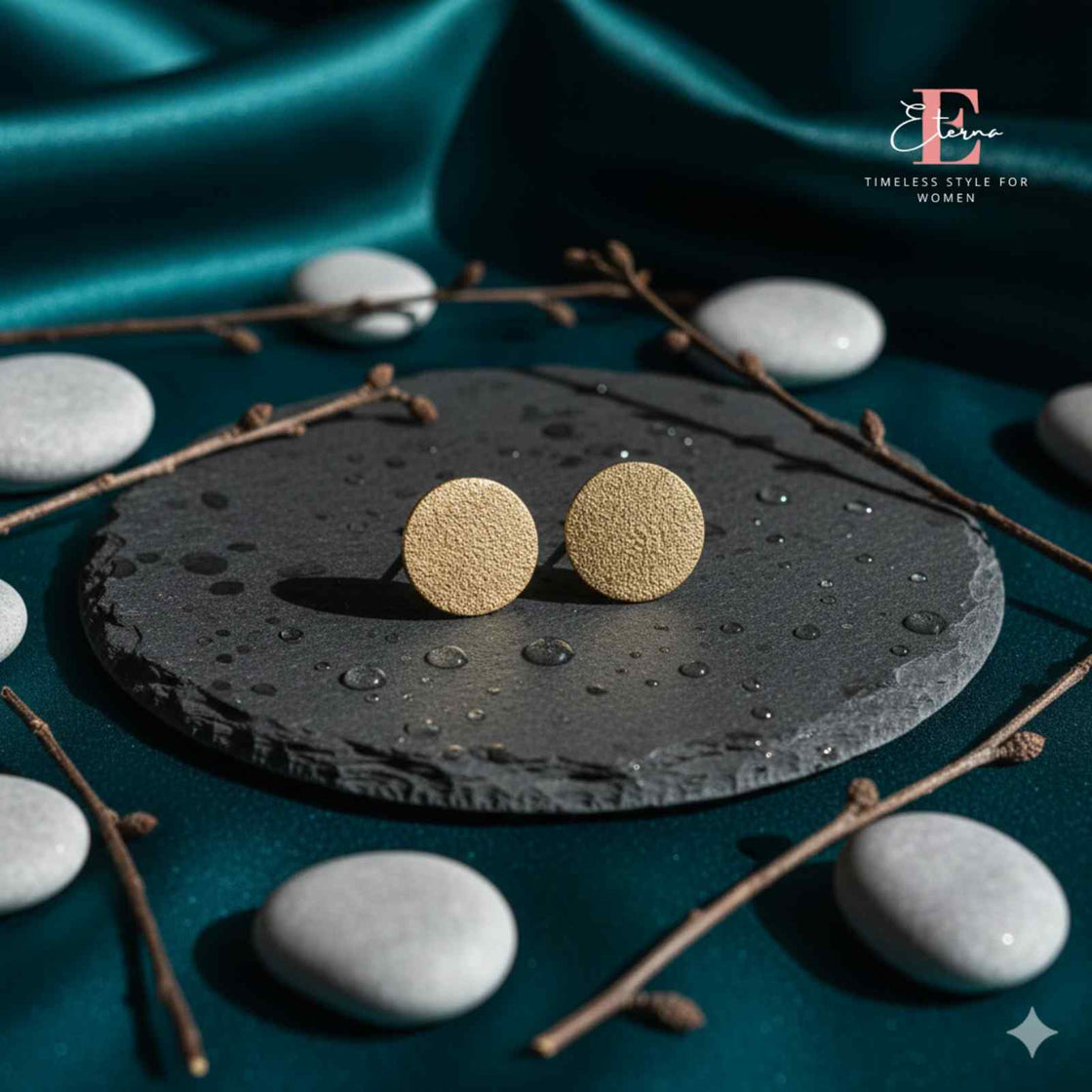 Eterna Golden Aura Brass Studs