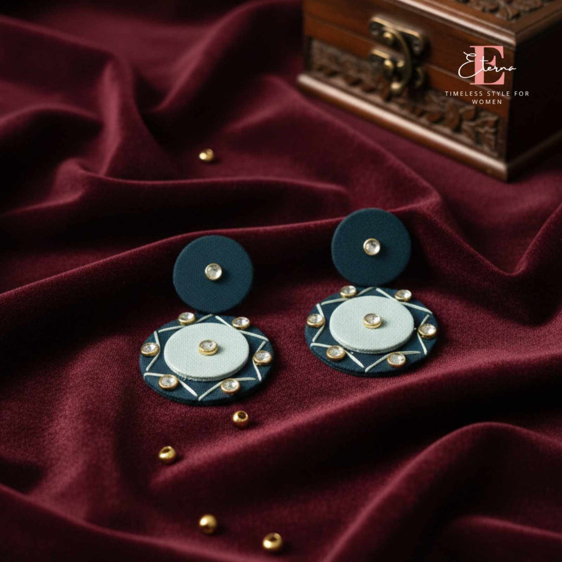 Eterna Midnight Fabric Stud-Drops