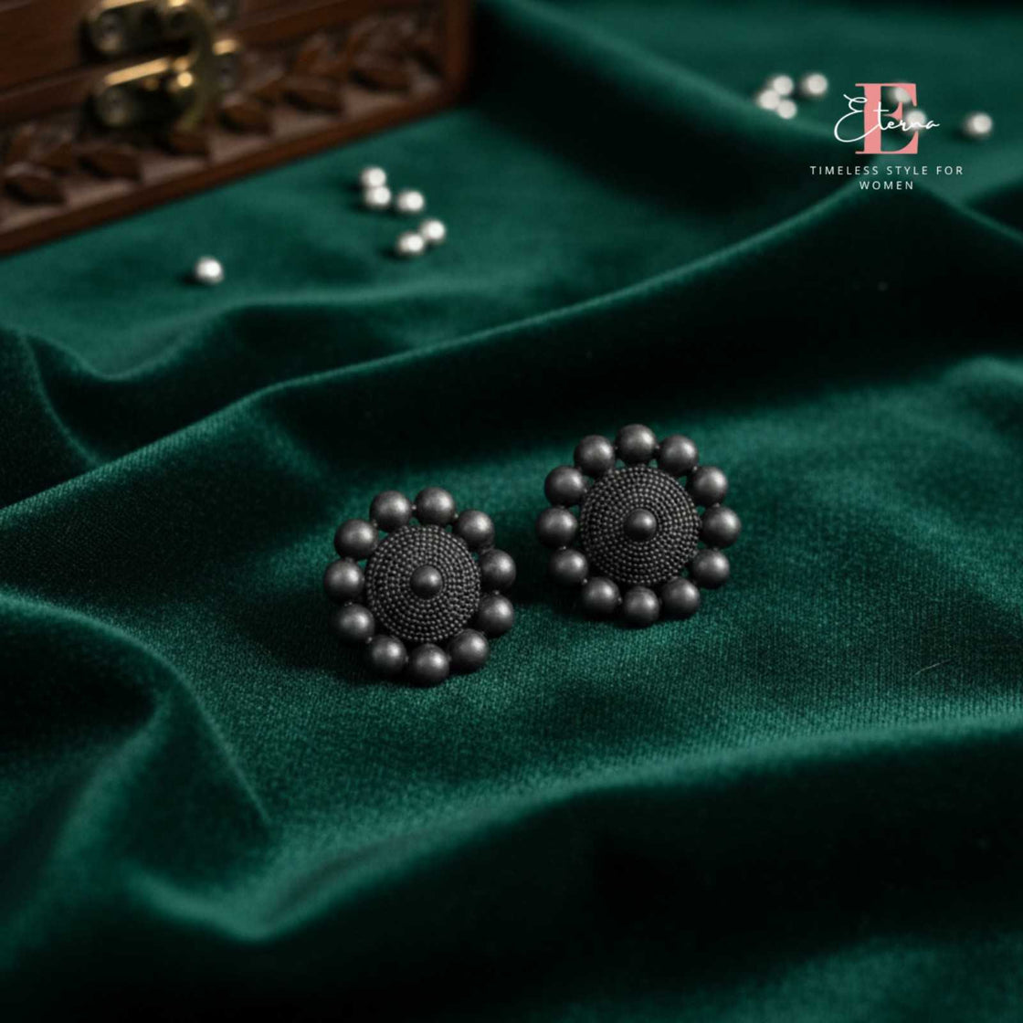 Eterna Noir Mandala Studs